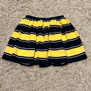 NWOT Ralph Lauren Girl's Navy & Yellow Stripe Mini Skirt XL size 16